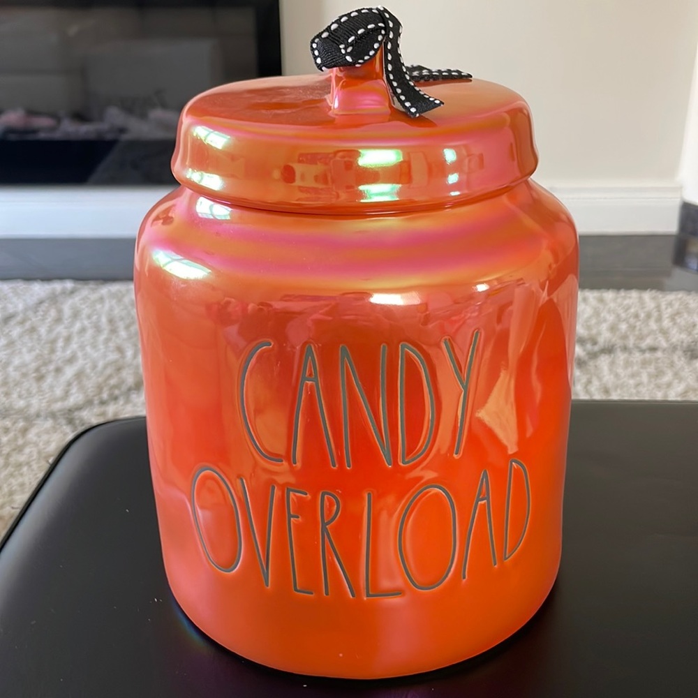 Rae Dunn Candy Overload Canister Iridescent Orange NEW
